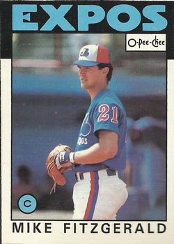 1986 O-Pee-Chee Baseball Cards 313     Mike Fitzgerald
